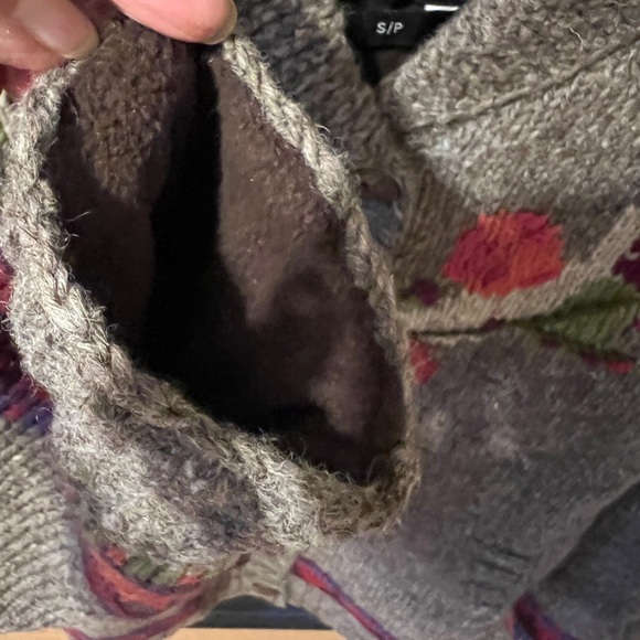 Cozy Sundance Lost Horizons Celia Rose Cardi Sweater, Hand-Knit Fleece Lined S/M - Picture 10 of 12